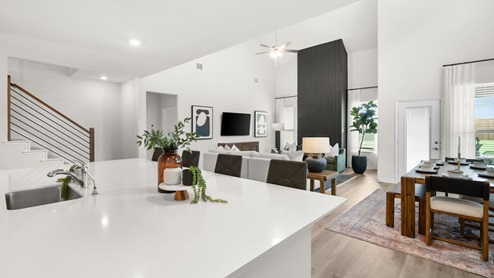 Interior dining area open to living area