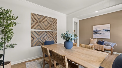 Interior flex room with accent wall