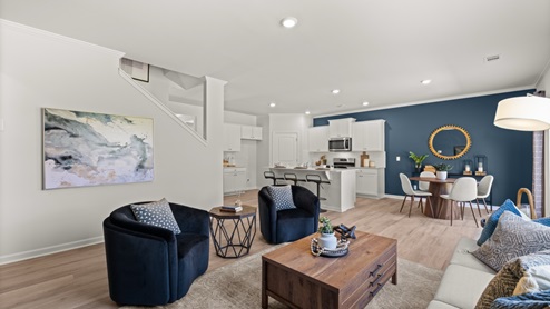 Interior living area with accent wall