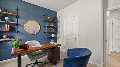 Interior office with accent wall