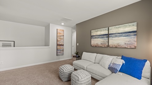 Interior bedroom with accent wall