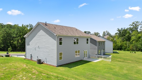 Exterior rear view of homes