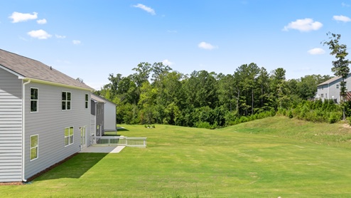 Exterior rear view of homes