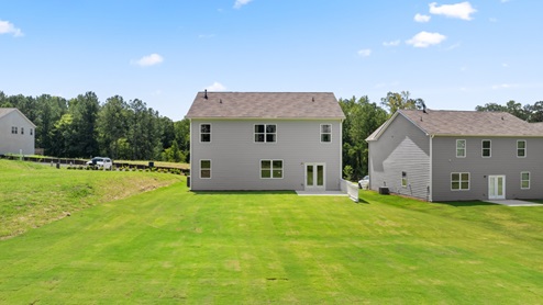 Exterior rear view of homes