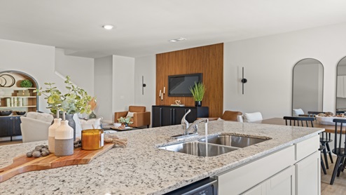 townhome model home kitchen with windows for natural light