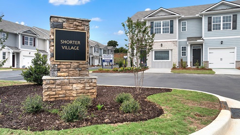 Shorter Village community entrance sign in Rome, GA
