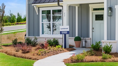 covered front porch of the home