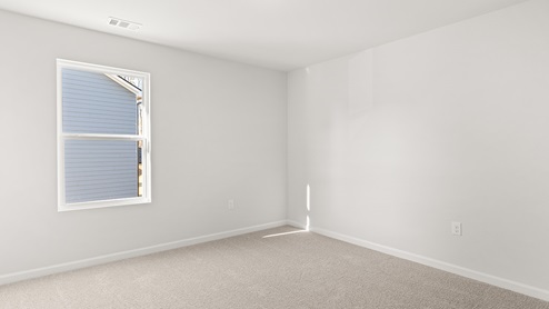 Interior bedroom with large window