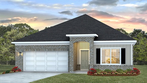 The Rhett front entry home with two car garage.