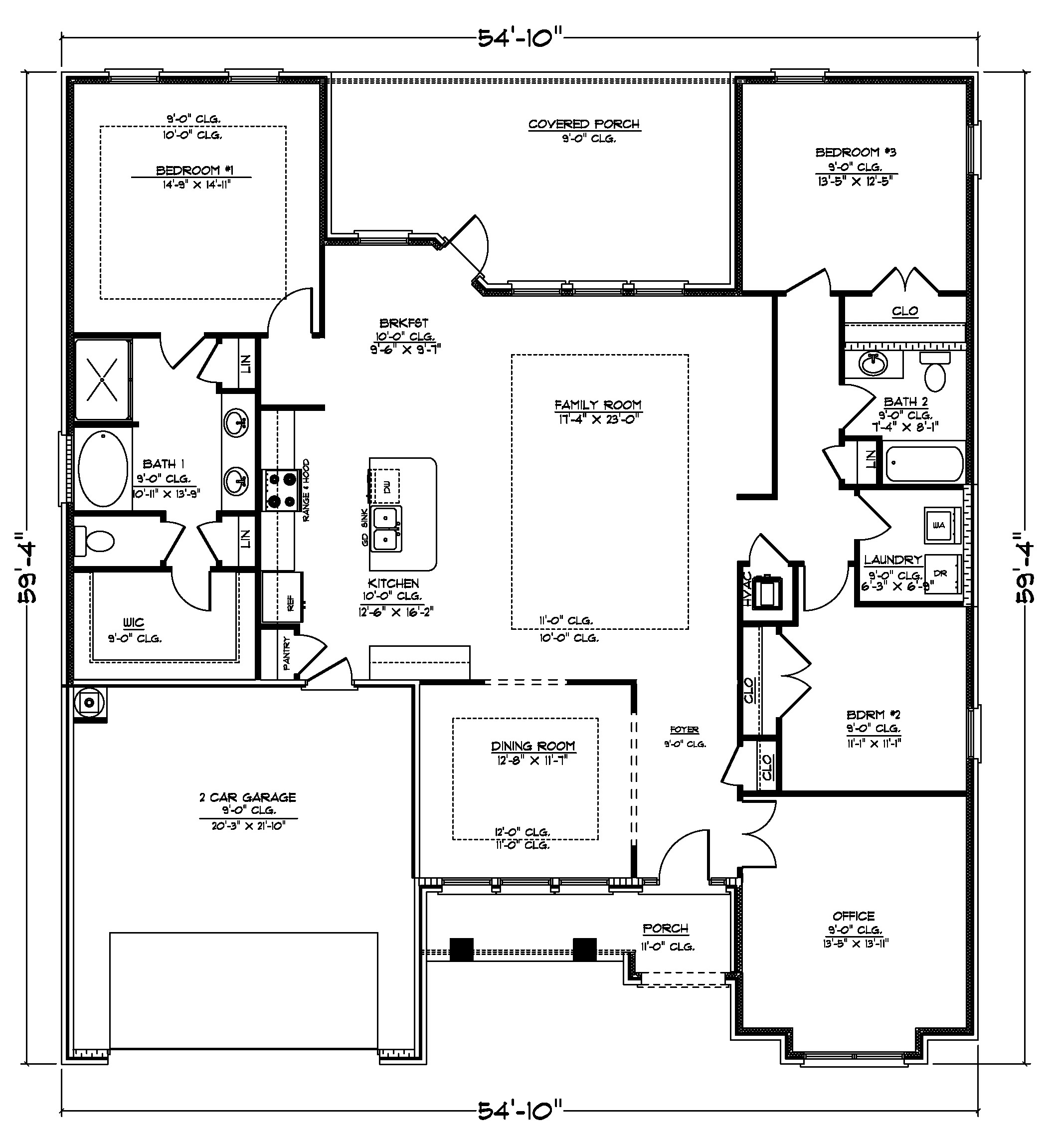 The Emma C front entrance floor plan layout.