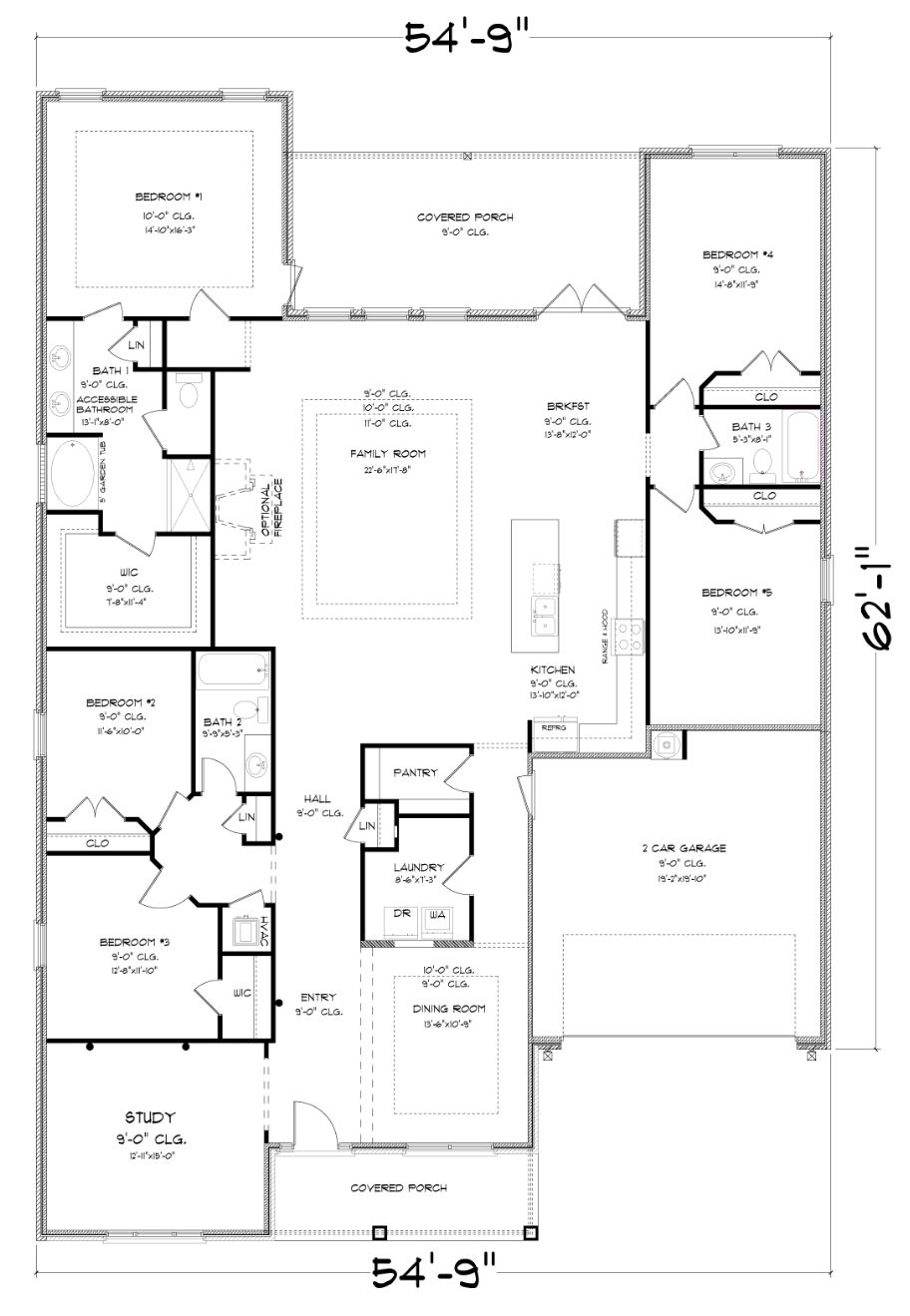 The McKenzie floorplan R and S front entrance layout.