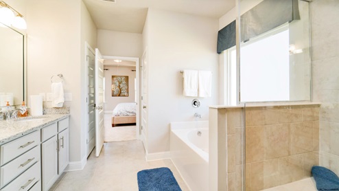 Spacious primary bathroom suite