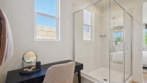 Primary bathroom with walk-in shower