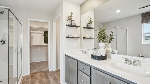Primary bathroom with double sinks