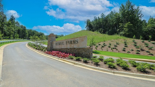 The Rimel Farms community entrance sign.