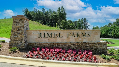 The Rimel Farms community entrance sign.