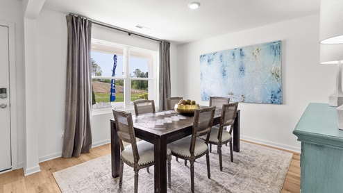 Penwell – Formal Dining Room – 1 – Large dining room with a dining table, 6 dining chairs and a large chest