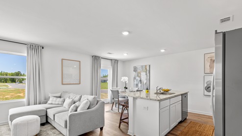 The Aldridge, a roomy residence, presents 3 bedrooms and 2 bathrooms within a single level encompassing 1,272 square feet. It also boasts a two-car garage. The chef inspired kitchen showcases a large breakfast island, elegant granite countertops, modern stainless-steel appliances, and a convenient pantry. This culinary haven seamlessly flows into a relaxed dining area and a spacious living room. The expansive Primary Bedroom indulges residents with a lavish bathroom featuring a walk-in shower, double vanities, and an oversized walk-in closet. The two additional bedrooms offer ample closet space, while a laundry room and linen closet provide practicality and convenience to complete the plan. We take pride in using quality materials and ensuring superior workmanship throughout every aspect of your new home. You'll also benefit from our one-year builder’s warranty, giving you peace of mind and assurance. And that's not all - your new home comes with our fantastic smart home technology package! Our easy-to-use Smart Home Technology Package is included in every home, offering you the ultimate convenience by allowing you to control key features with a simple touch. You can enjoy the convenience of lighting automation, an IQ panel, a video doorbell, keyless front door entry, and temperature control all from the ease of your phone. You can schedule your tour of the Aldridge plan today!