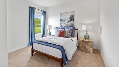 Welcome to the Destin Plan, a beautiful 4 bed, 3 bath home with a spacious covered patio and a 3-car garage – all on one level. Sitting just under 2,300square feet, this home offers a large breakfast nook, a separate dining area, and a large living area making a very comfortable open design for easy entertaining. In the kitchen, you will find a large island bar and a corner pantry. As you enter the home, you are met with an inviting open floor plan with direct access to your living, dining and kitchen areas, a full guest bathroom, and the 2nd and 3rd secondary bedrooms. Immediately on either side you will have access to your three-car garage, perfect for multiple vehicles, and storage. Privately tucked away in this area is also the additional 4th bedroom, ideal for guest stays or a private office. Opposite the back end of the home will be your spacious, luxurious primary bedroom with full access to a walk-in closet, a large primary bathroom hosting a double vanity, tub and a shower. Coming back to the center of the home, you will find the stunning open layout of the living area and beautiful kitchen. The kitchen includes granite countertops, stainless steel appliances, stylish shaker cabinetry, and a center island perfect for additional seating. With natural light and nearby covered patio access, the living and dining area are integrated perfectly to complete this relaxing atmosphere. Enjoy easy maintenance in your home with our luxury vinyl plank flooring. In addition to all the features and amenities our Destin Plan offers, each home is built with our Smart Home technology package, designed to bring the ease and convenience of life right to your fingertips. As a most popular favorite, this plan is ideal for any size family. Call to schedule your personal guided tour of the Destin today!