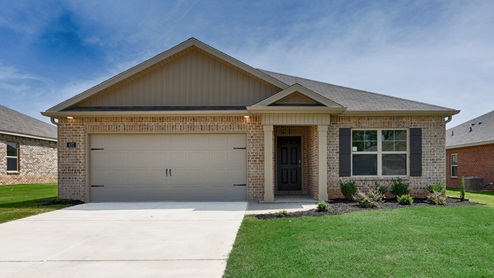 Single story home with brick and two car garage