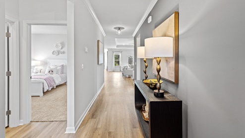 Entry hallway of the home with access to living area