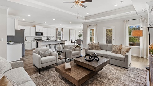 Dining room area with LVP flooring and windows