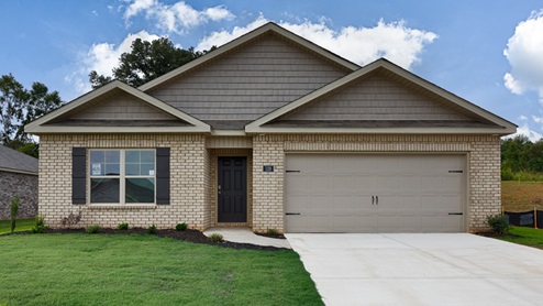 Single story home with brick and two car garage