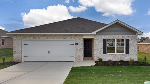 Single story home with brick and two car garage