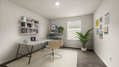 Second bedroom with single window and space for full or queen bedroom set