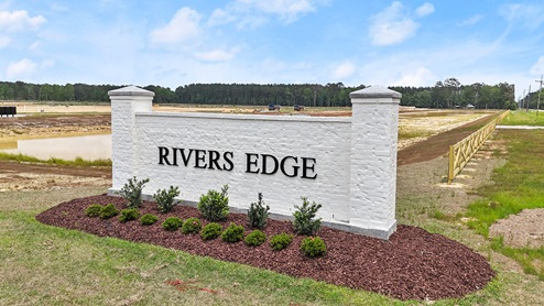 stone monument for rivers edge community