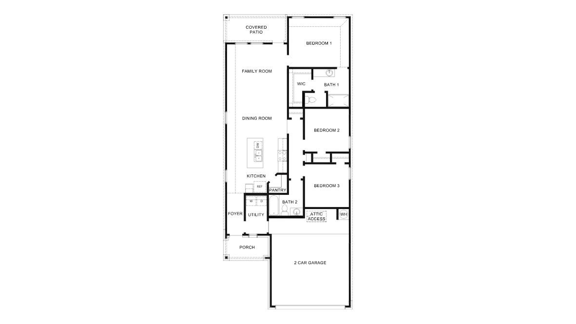 The Amber is one of our one-story floorplans featured in The Enclave at Hefner Crossing community in Oklahoma City, Oklahoma. With modern brick or brick and rock exteriors to choose from, the Amber is sure to turn heads. Inside this 3 bedroom, 2 bathroom home, you’ll find 1,276 square feet of comfortable living. As you enter the foyer you walk into the spacious kitchen overlooking the dining area and family room. The living area is an open concept, where your kitchen, living, and dining areas blend seamlessly into a space perfect for everyday living and entertaining. The kitchen features shaker-style cabinets, granite countertops, and stainless steel appliances, which are sure to both turn heads and make meal prep easy. You’ll never be too far from the action with the living and dining area right there. The private primary bedroom is located off the family room and includes a huge walk-in closet and walk-in shower. In every bedroom you’ll have carpeted floors and a closet in each room. Whether these rooms become bedrooms, office spaces, or other bonus rooms, there is sure to be comfort. Contact us today and find your home in The Enclave at Hefner Crossing.