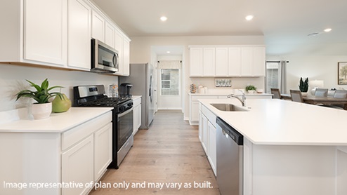 kingston floor plan in oklahoma city. new homes by dr horton. unique kitchen island with open floorplan