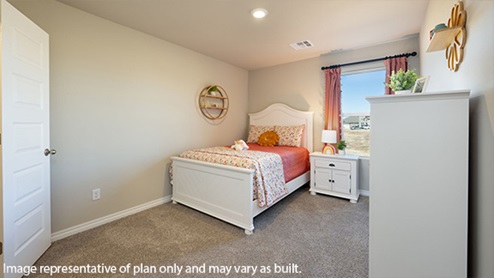 Introducing the Elgin floor plan. The Justin floor plan offers a single-story layout with 4 bedrooms, 2 baths, and an expansive 1831 square feet of living space, catering to the needs of modern families. From the outside, admire the traditional brick or brick and rock exterior, boasting stunning curb appeal that sets the stage for a warm welcome. Step inside to discover an inviting open concept layout, featuring painted white shaker-style cabinets, quartz countertops, and stainless steel appliances, including a gas range, creating a culinary haven that overlooks the dining area and spacious living room. Gather with loved ones in the large central family room, perfect for entertaining or simply unwinding after a long day. Retreat to the comfort of the bedrooms, with plush carpeting enhancing coziness, while the main living areas and halls showcase durable luxury vinyl wood flooring, marrying style with practicality. Indulge in the luxury of the primary suite, complete with a dual vanity, huge walk-in closet, separate water closet, and a large walk-in shower, offering a serene sanctuary for relaxation. Plus, enjoy the convenience of smart home features included in every Elgin floor plan.