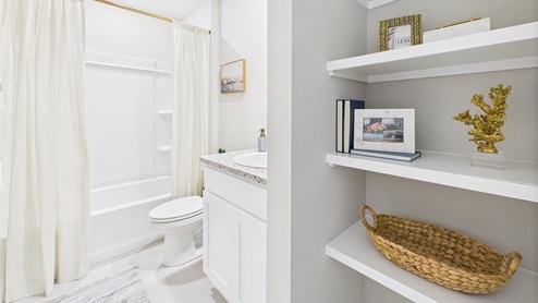 Shelving in bathrooms for linens
