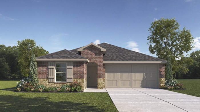 X35C Clarke Floorplan V20 elevation B rendering - Sweetwater Springs in Sherman TX