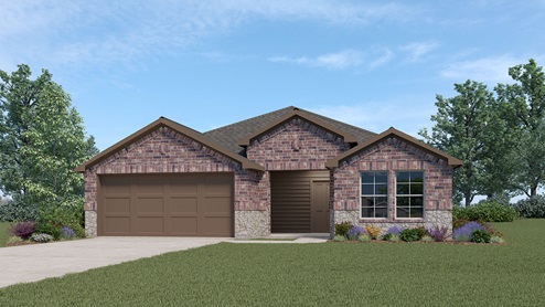 X40D Denton floorplan elevation B rendering