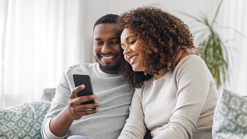 Couple looking at new homes