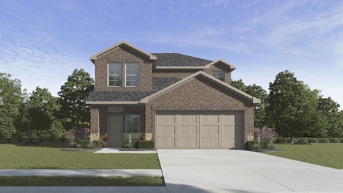 X30J Jasmine Floorplan Elevation E Rendering-Yarbrough Farms in Pilot Point, TX