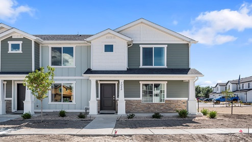 Dalton end unit townhome exterior in Osprey Townhomes in Provo