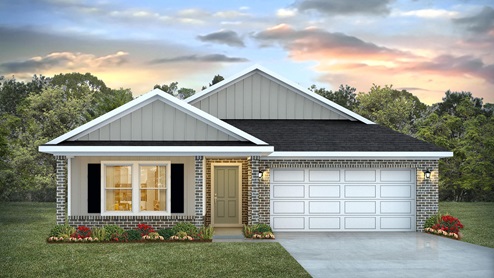 The Lakeside home with two car garage.