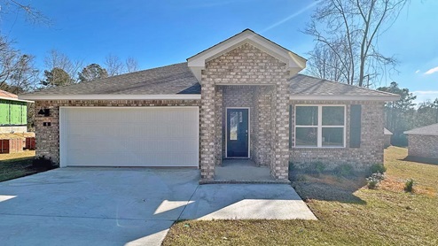 Cali floorplan with two car garage.