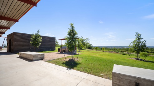 Outdoor grills at amenity center.