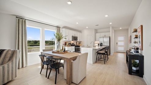 Dining area and kitchen.