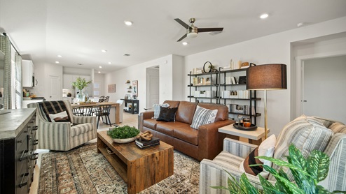 Beautiful living area at center of the home.