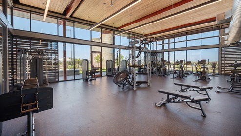 Gym at amenity center.