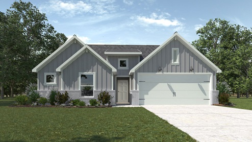 Bellvue F Elevation with Brick