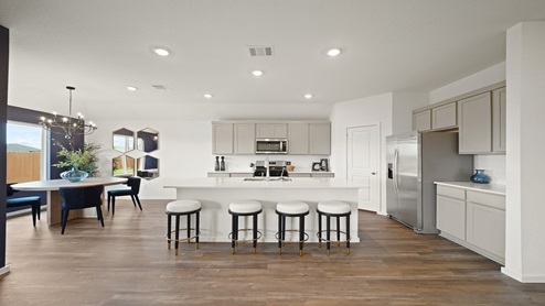 kitchen and dining area