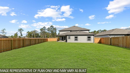 Fully landscaped and fenced backyard