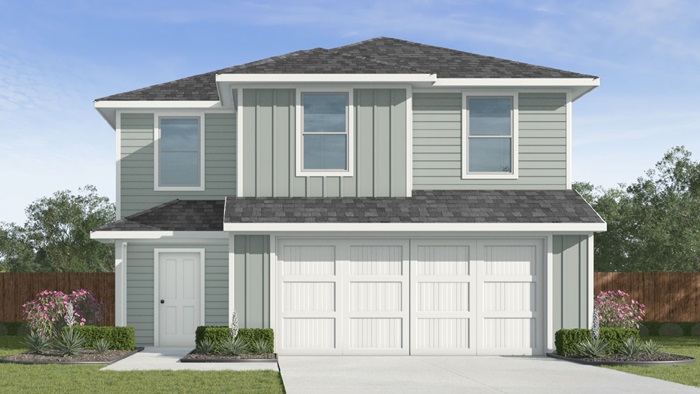 Two story plan with two car garage