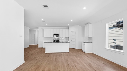 Livingroom and kitchen wide angle